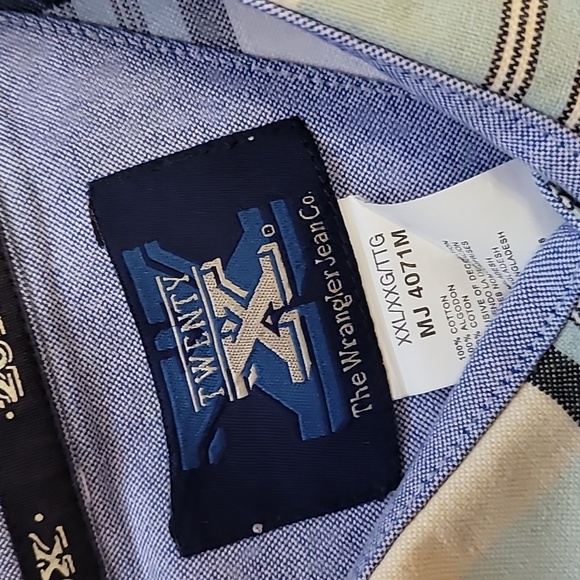 TwentyX Wrangler Mens Short Sleeve plaid Shirt Size XXL 100% cotton Spring Rodeo - Picture 6 of 11